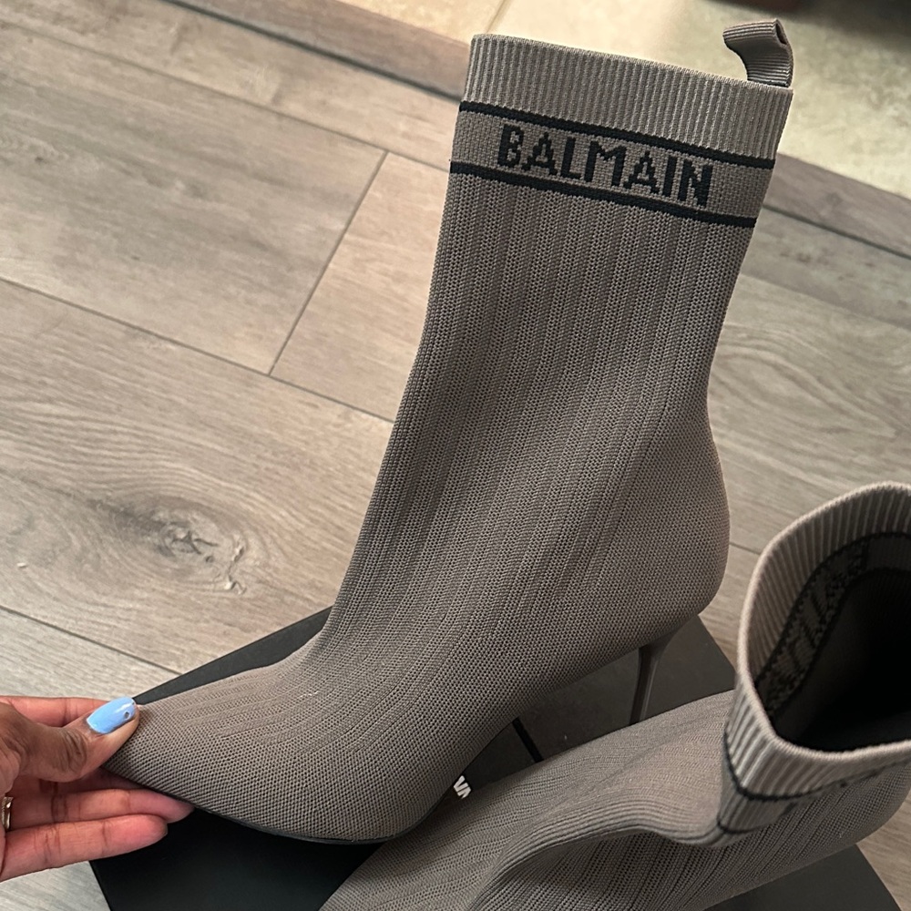 Balmain Skye Knit Sock Boots - Picture 4 of 6